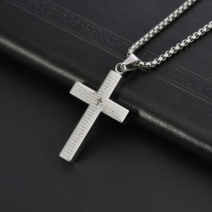 🙏"Lord's Prayer" Necklace with Scribbled Cross🕊️