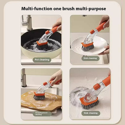 Soap Dispensing Dish Brush with Handle