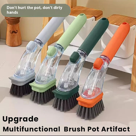 Soap Dispensing Dish Brush with Handle
