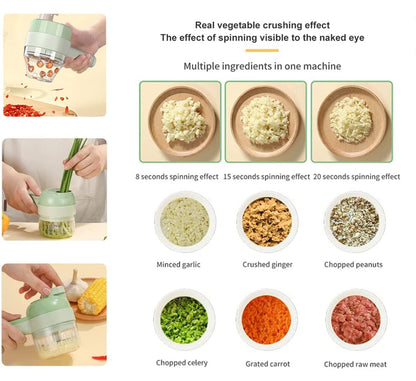 4 in 1 Portable Electric Vegetable Cutter Set