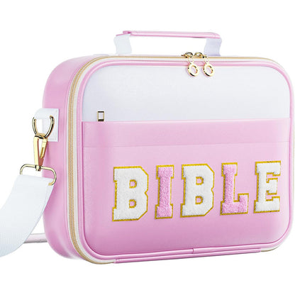 Pretty Bible Bag for Women – Floral Chenille Letter Design