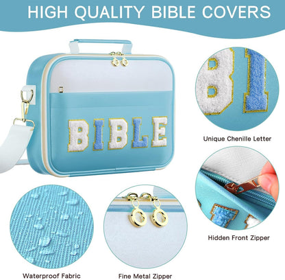 Pretty Bible Bag for Women – Floral Chenille Letter Design