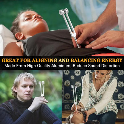 🙂Resonance Tuning Forks for Healing Set - Weighted & Unweighted Tuning Fork Set Including 128Hz, 136Hz, 256Hz, 384Hz