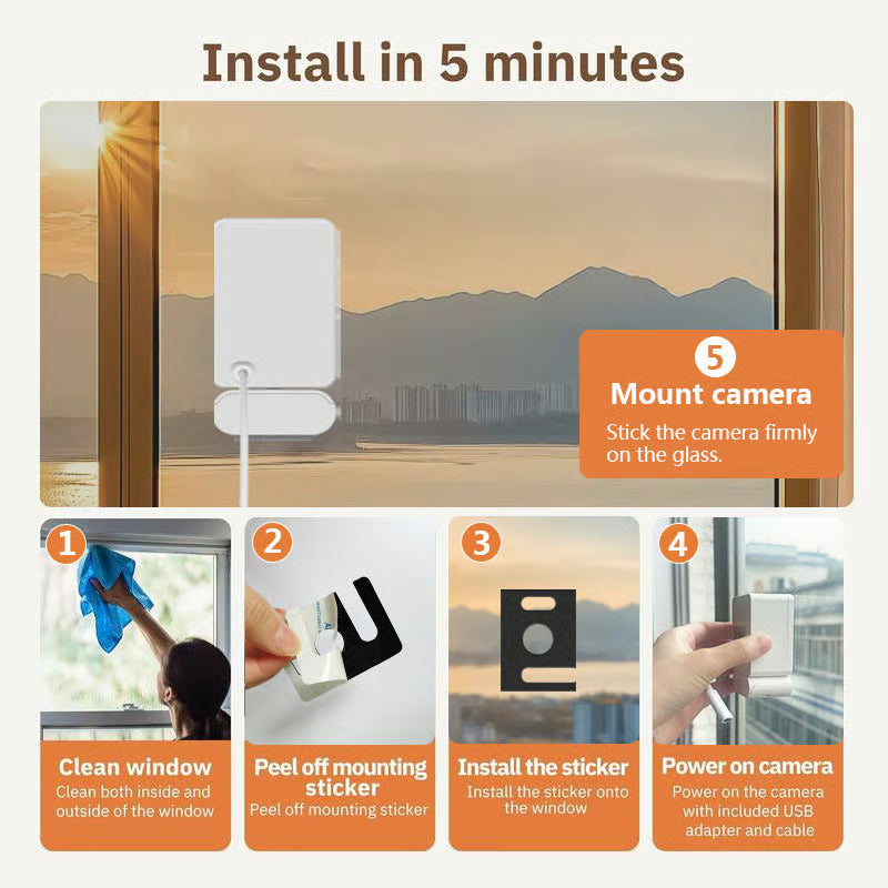 🔥Last Day 49% OFF🔥2MP 2K Window Camera📷, 2.4GHz & 5GHz WiFi Indoor Cameras for Home Security 👶🐕