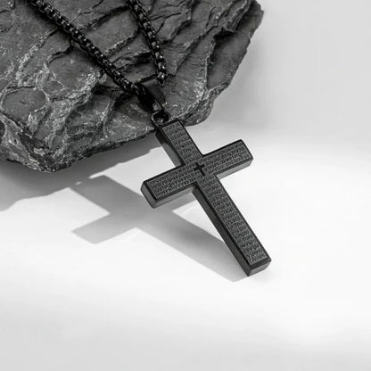 🙏"Lord's Prayer" Necklace with Scribbled Cross🕊️