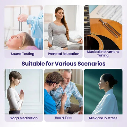 🙂Resonance Tuning Forks for Healing Set - Weighted & Unweighted Tuning Fork Set Including 128Hz, 136Hz, 256Hz, 384Hz