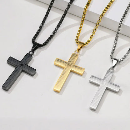🙏"Lord's Prayer" Necklace with Scribbled Cross🕊️