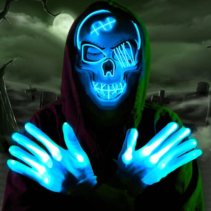 2025 New Halloween Scary LED Skeleton Mask