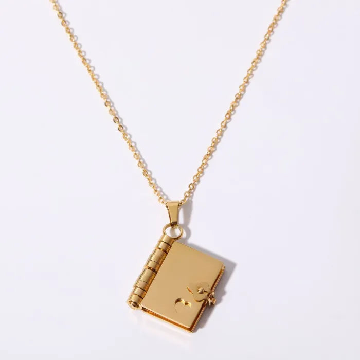 📖 Book Necklace (Your message written inside!)