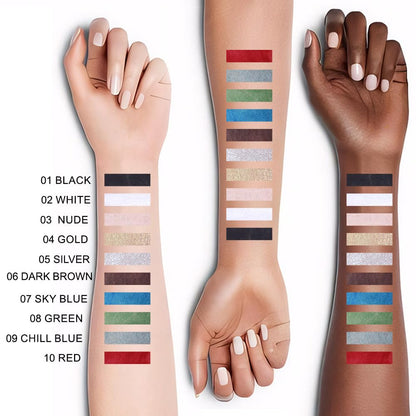 💜2025 New Beauty Favorite💕10 Colored Eyeliner Gel Pens