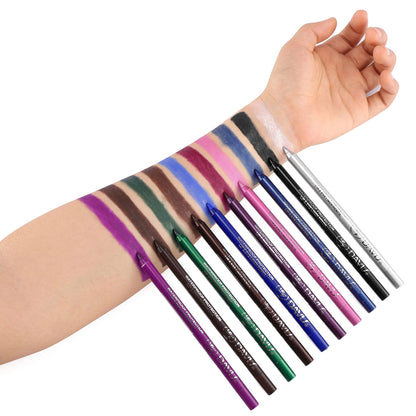 💜2025 New Beauty Favorite💕10 Colored Eyeliner Gel Pens