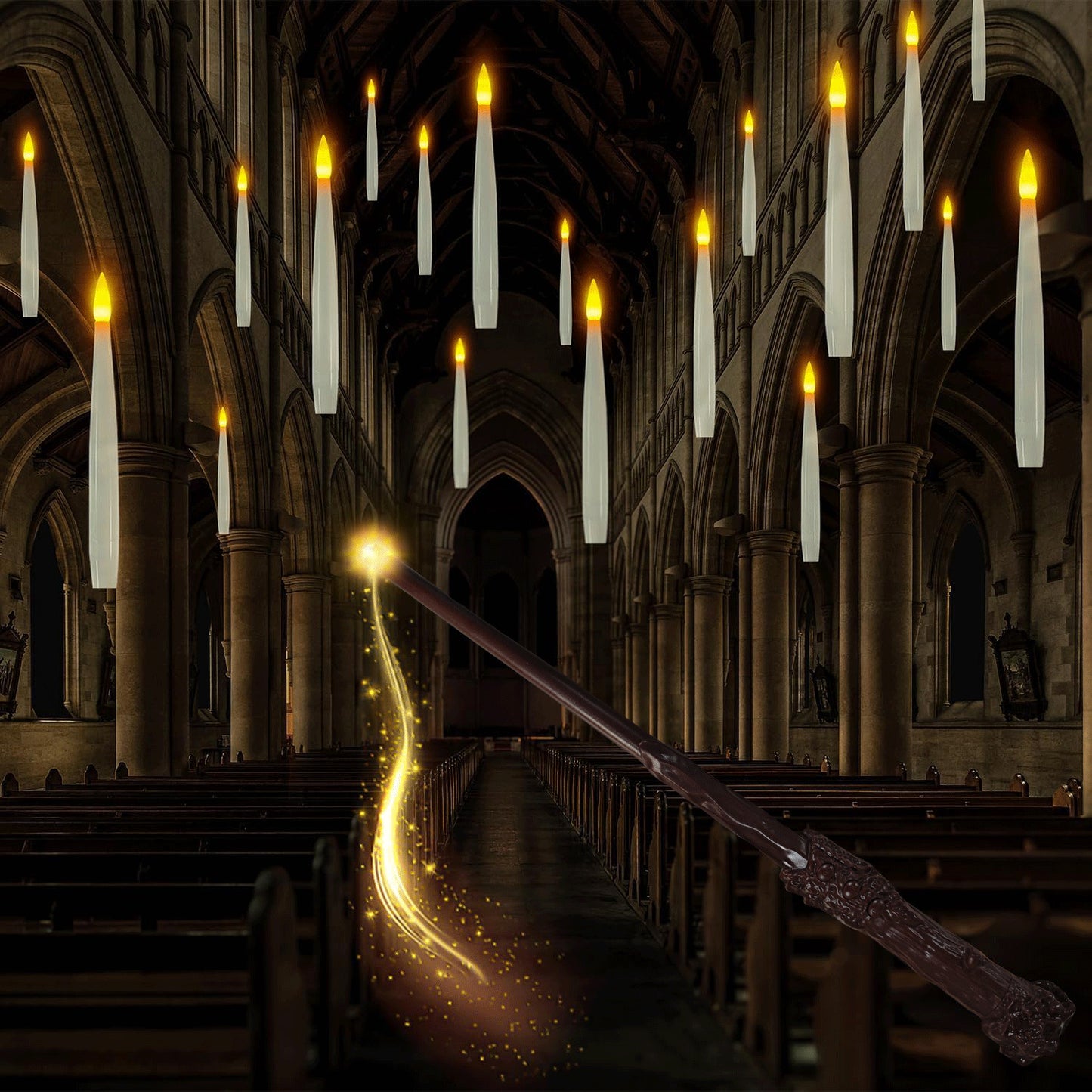 Halloween Floating Candles + Magic Wand