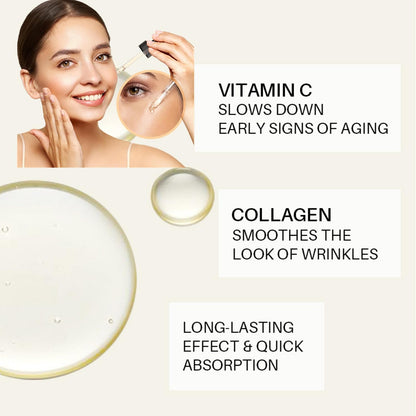 😃Vitamin C Facial Serum Essence, Hydration, Skin Moisturized（30ml）