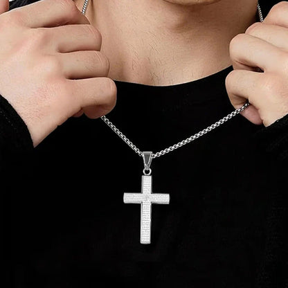 🙏"Lord's Prayer" Necklace with Scribbled Cross🕊️
