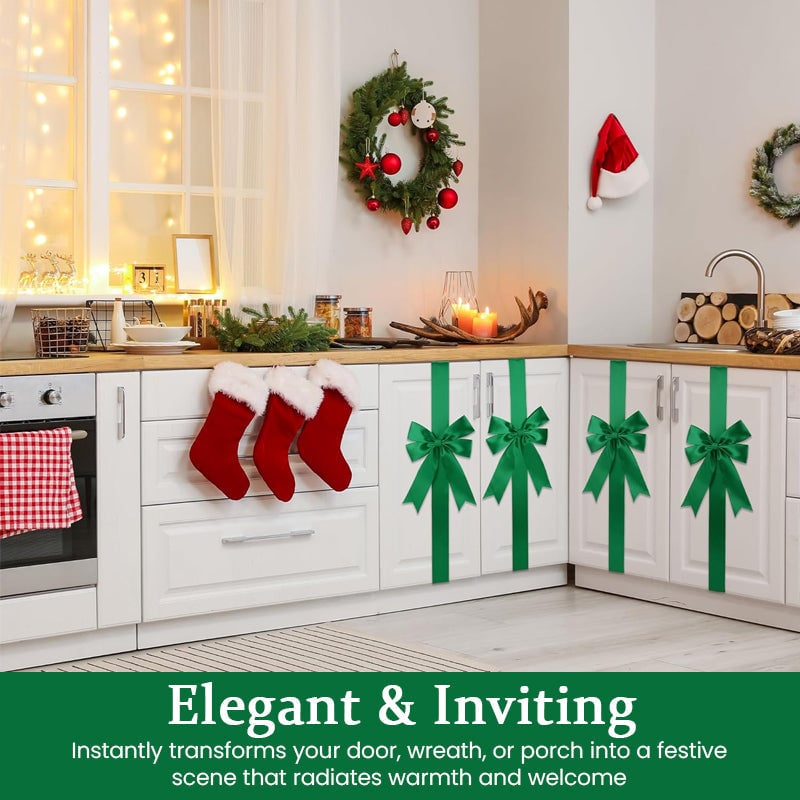 🎄4PCS Red/Green Christmas Cabinet Ribbon