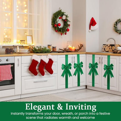 🎄4PCS Red/Green Christmas Cabinet Ribbon