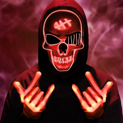 2025 New Halloween Scary LED Skeleton Mask