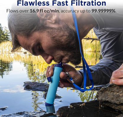 💧Portable Water Filter Straw 🧺Outdoors Water Purifier for Camping, Hiking, Survival, Emergency, Travel