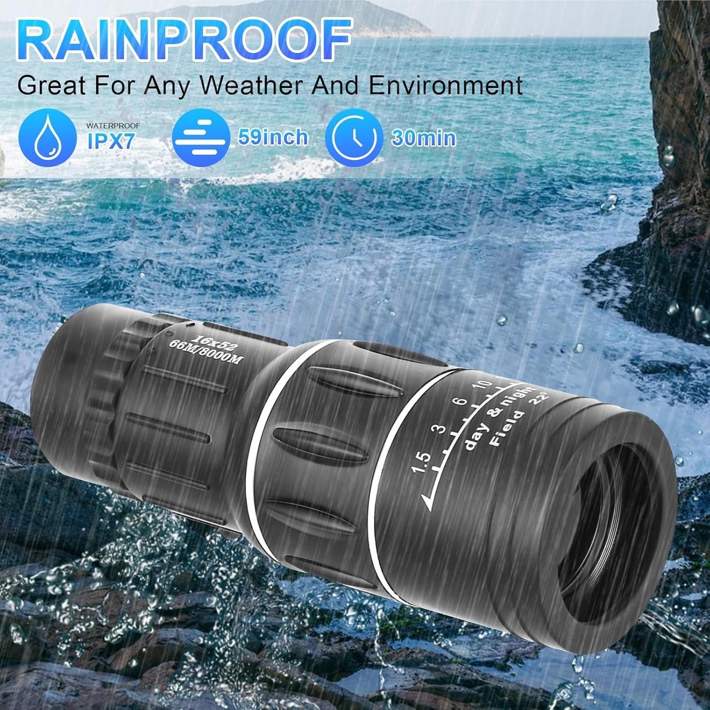 16X52 Monocular Bifocal Optical Zoom Telescope🔭