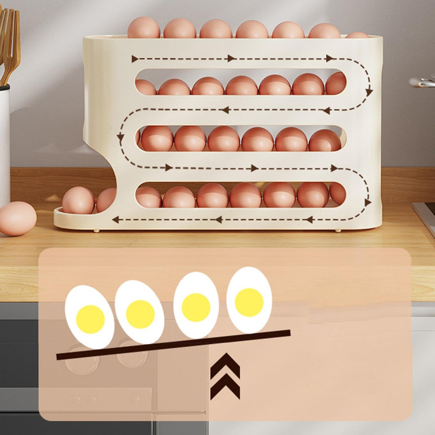 🥚4 Layer Egg Rack(Contain 28 Eggs)✨✨