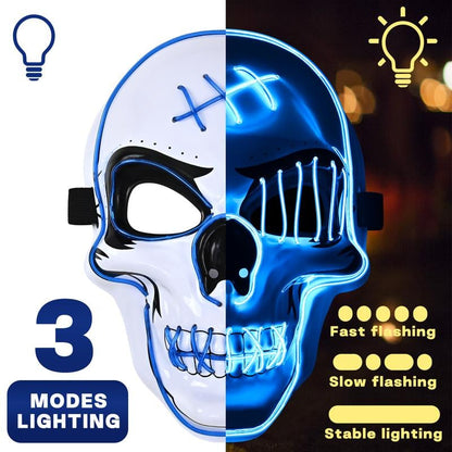 2025 New Halloween Scary LED Skeleton Mask