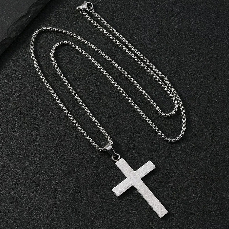 🙏"Lord's Prayer" Necklace with Scribbled Cross🕊️