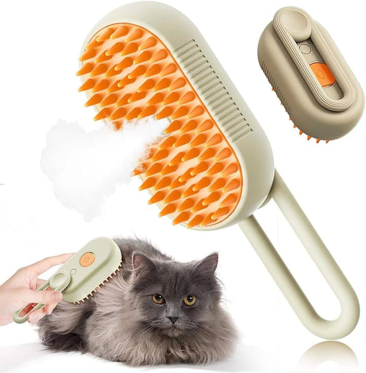🔥🐶🐱 Cat Steam Brush–Self-Cleaning Pet Grooming Brush 🌟 with Gentle Massage & Hair Removal for Cats & Small Dogs😻