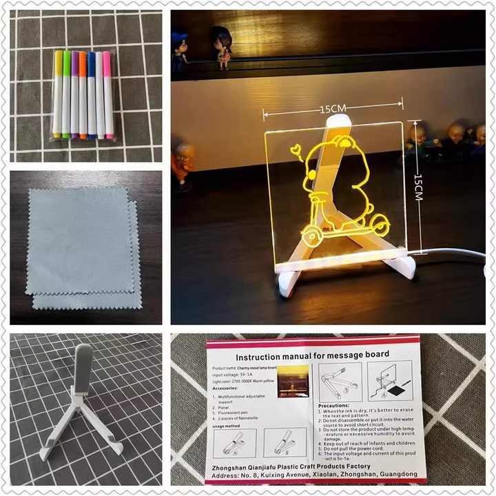 ✨✨ Creative Rewritable Acrylic LED Message Board, a Glow Memo Letter Board Note 🤩🤩🤩