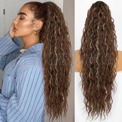 30-Inch Long Wavy Curly Hair False Ponytail