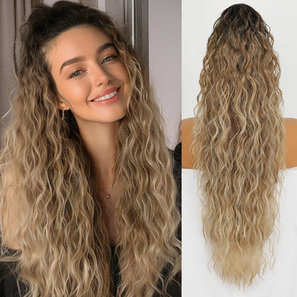 30-Inch Long Wavy Curly Hair False Ponytail