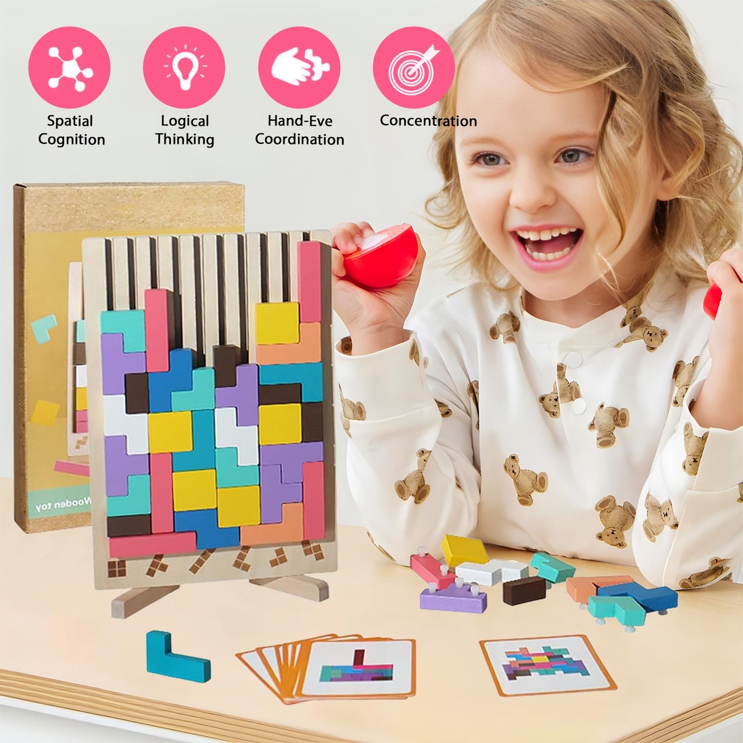 Wooden Stacking Game - Promotes Logic🧠