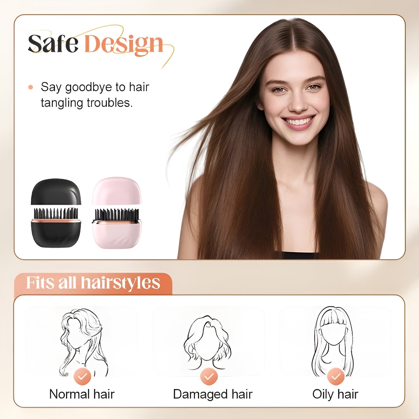 Mini Hair Straightener Brush