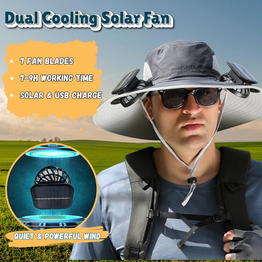 ❄️New Upgraded Spray Fan⚡2025 New Ultra-Light Solar Air Conditioner Fan Sun Hat🌞