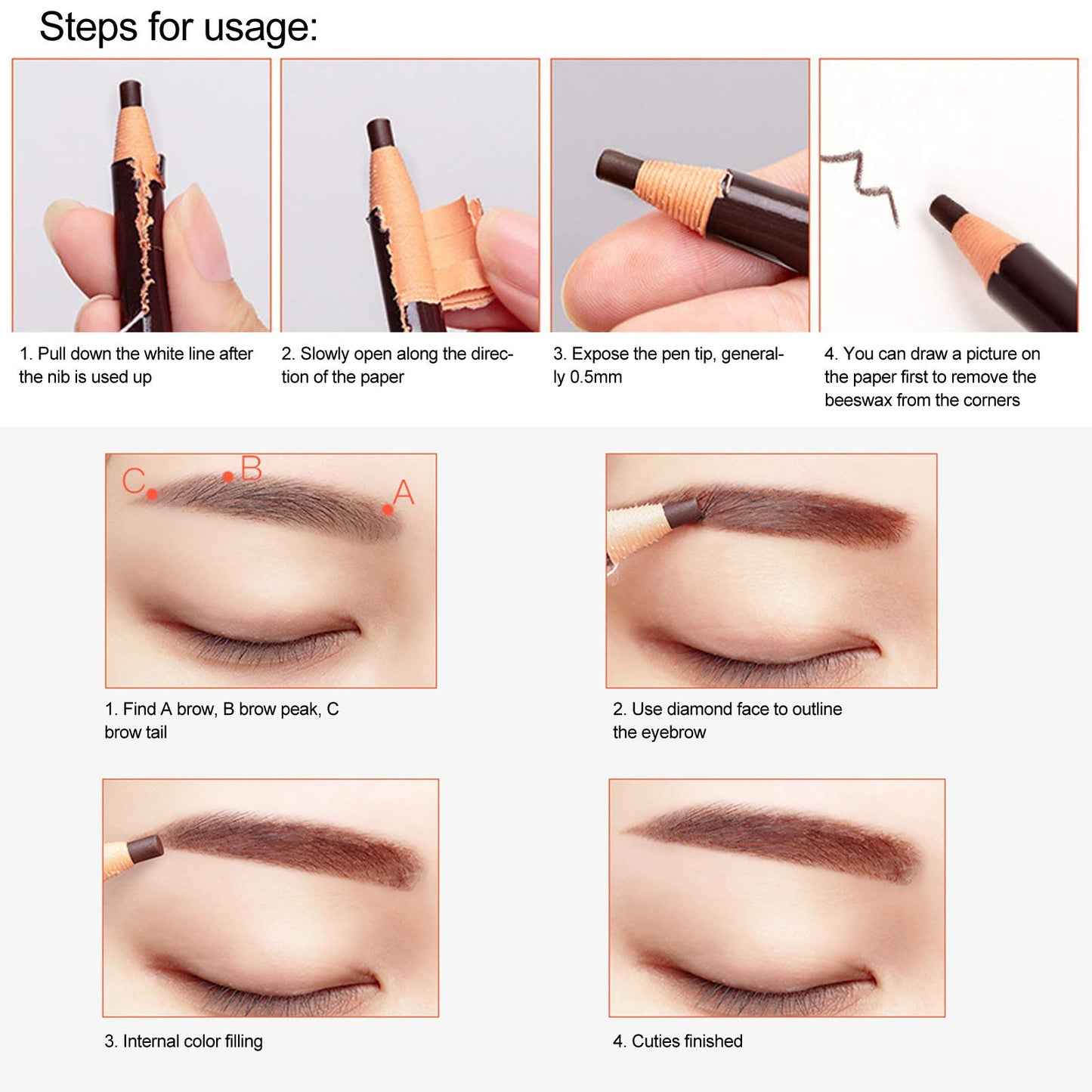 💧Waterproof Eyebrow Pencil 5 Pieces
