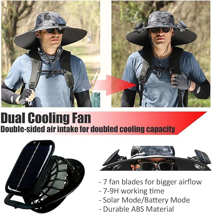❄️New Upgraded Spray Fan⚡2025 New Ultra-Light Solar Air Conditioner Fan Sun Hat🌞