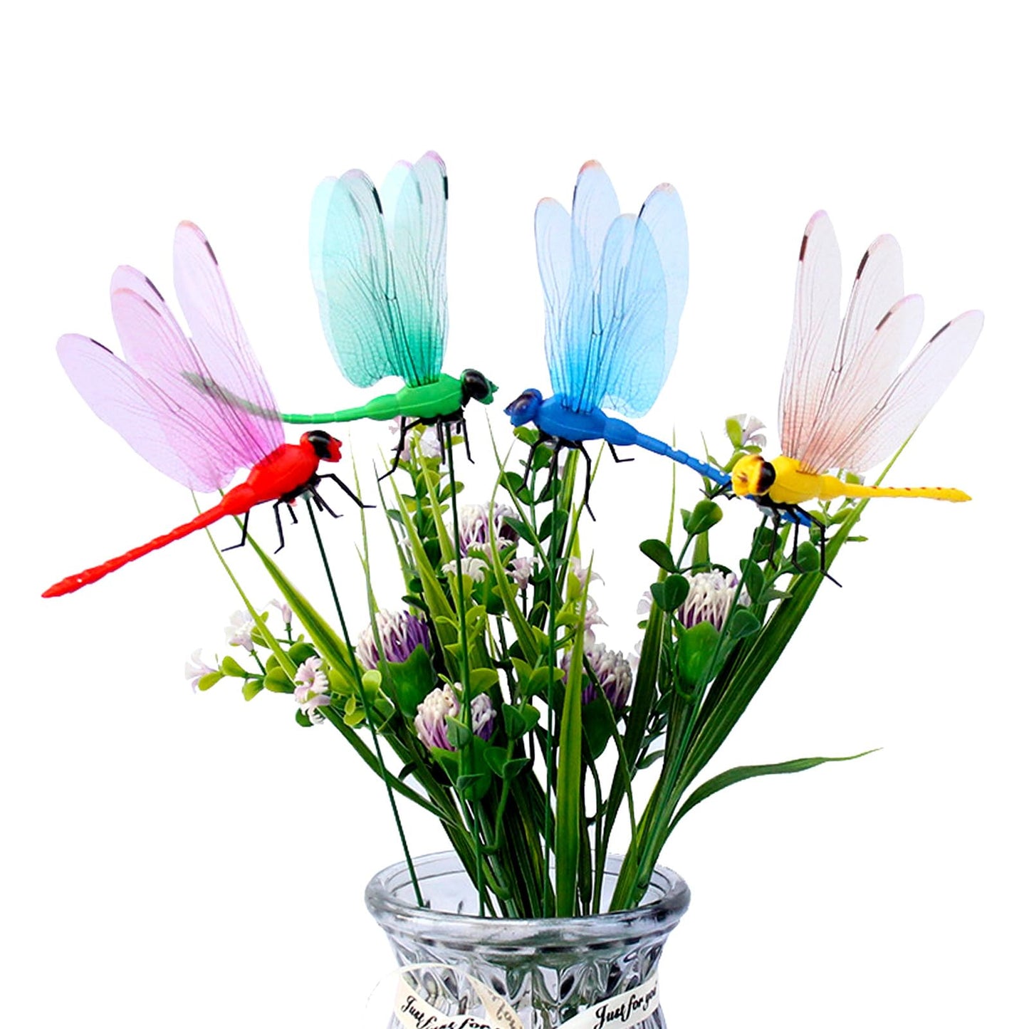 🔥4 PCS Outdoor Fake Dragonfly Rod Clip🐎🌺 for Garden