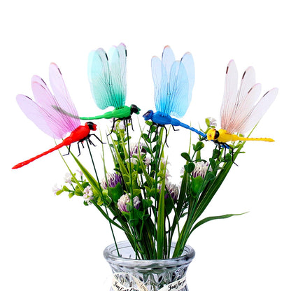 🔥4 PCS Outdoor Fake Dragonfly Rod Clip🐎🌺 for Garden
