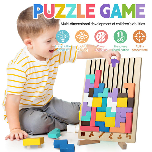 Wooden Stacking Game - Promotes Logic🧠