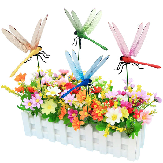 🔥4 PCS Outdoor Fake Dragonfly Rod Clip🐎🌺 for Garden