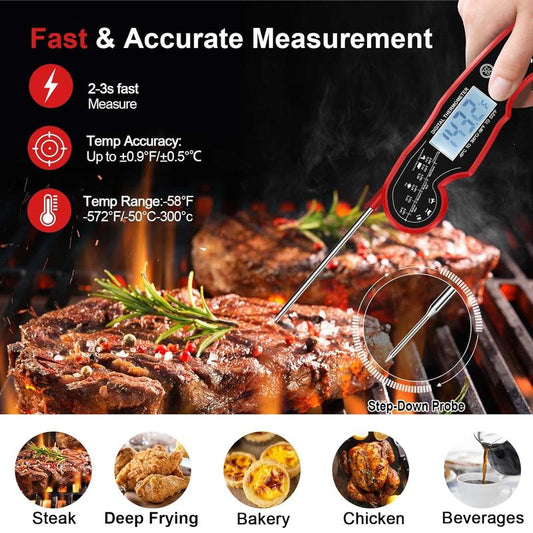⏰Final 3-hour Preferential Deal✨Meat Thermometer - Digital Instant Read, Waterproof for Cooking & Baking