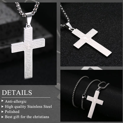 🙏"Lord's Prayer" Necklace with Scribbled Cross🕊️