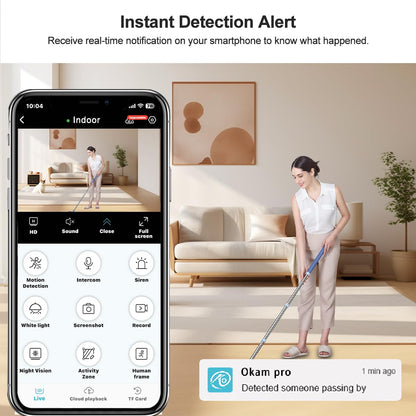 🔥Last Day 49% OFF🔥2MP 2K Window Camera📷, 2.4GHz & 5GHz WiFi Indoor Cameras for Home Security 👶🐕