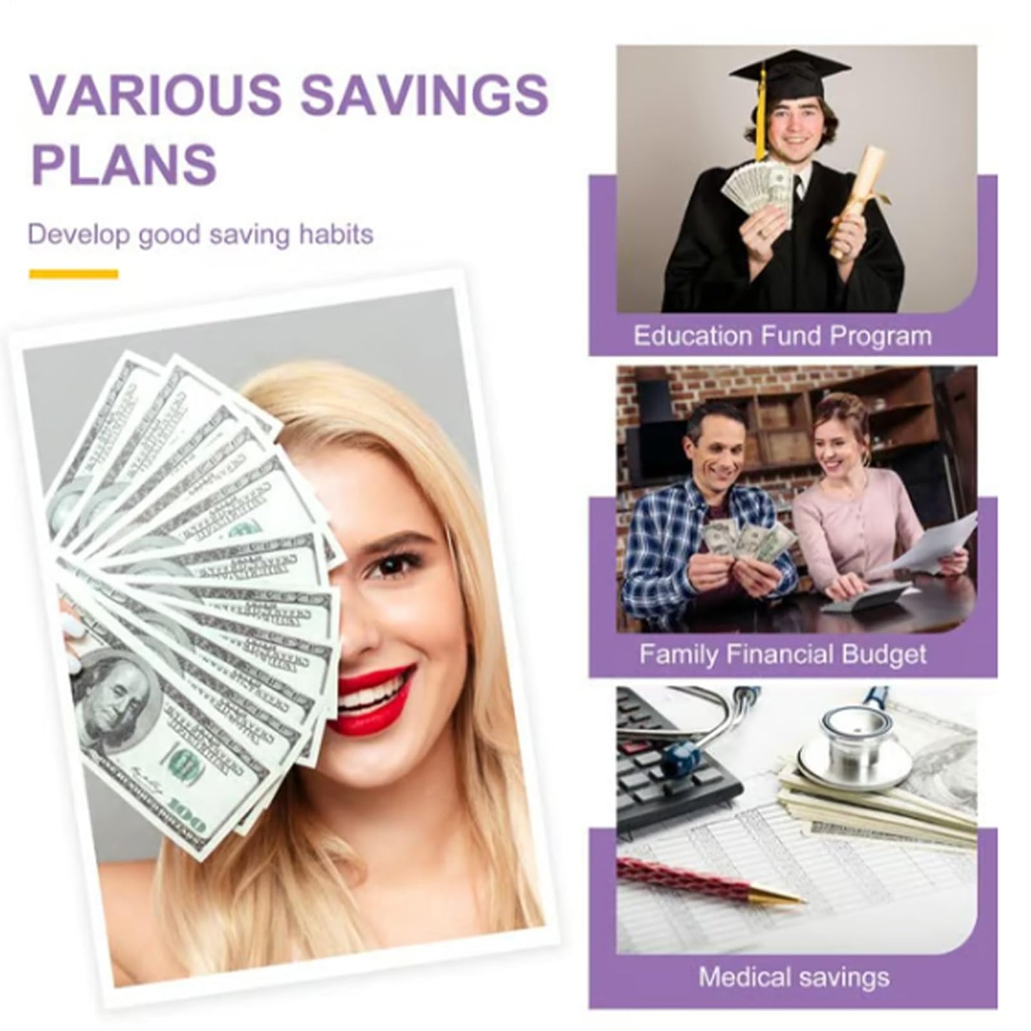 100 Days Money Saving Challenge Coin Envelope Book💵