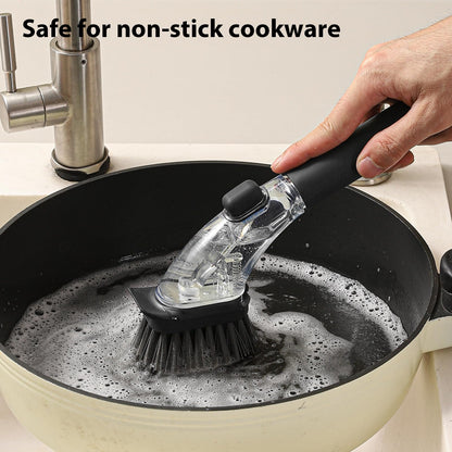 Soap Dispensing Dish Brush with Handle