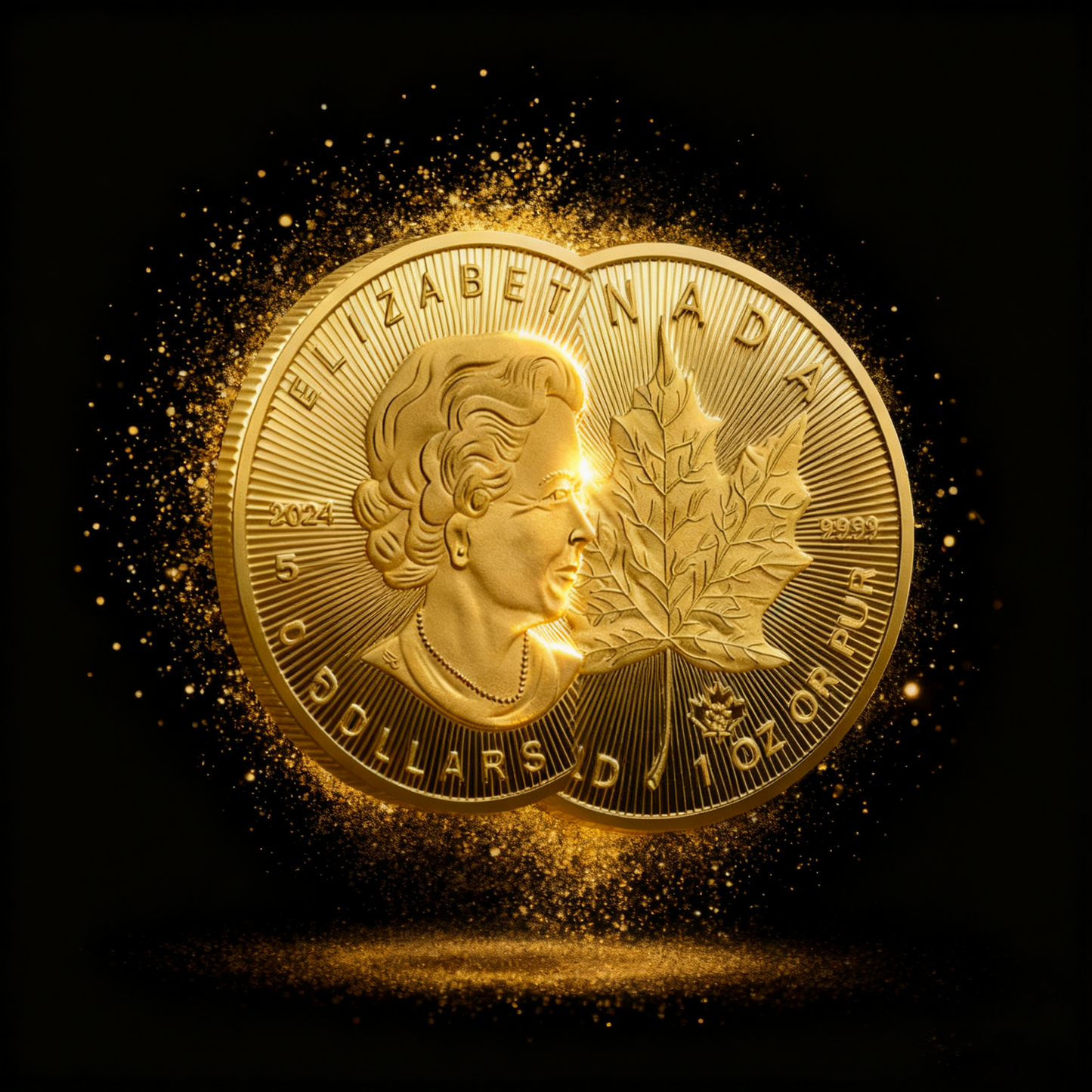 Canada Maple Leaf -1 Troy Ounce .9999 Gold Coin(Random year)