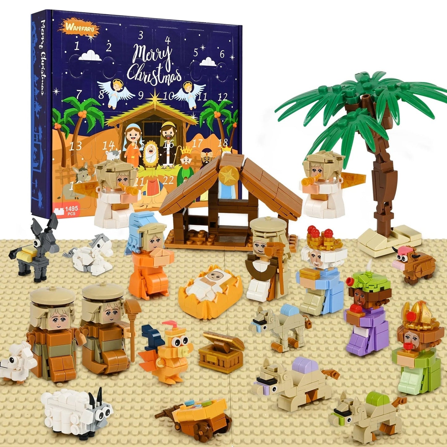 2025 Kids, 24 Days of Nativity Advent Calendar Building Blocks