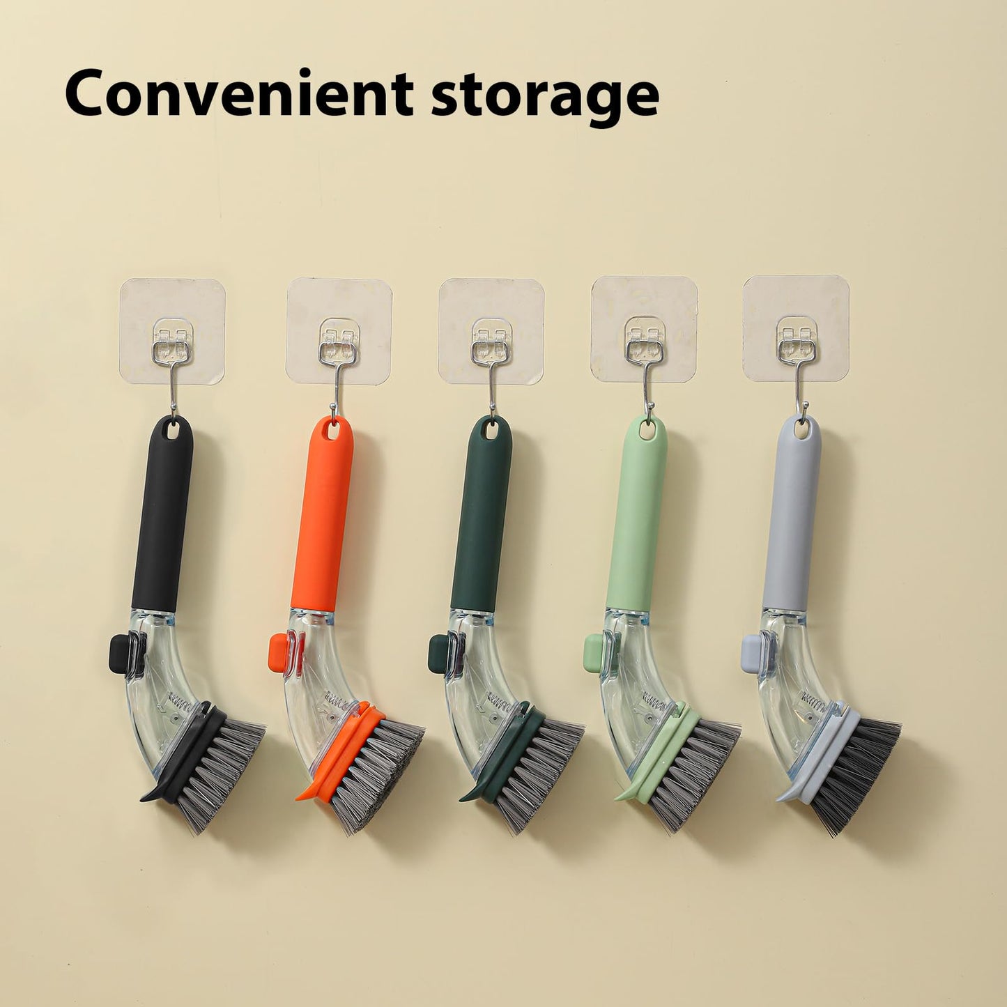 Soap Dispensing Dish Brush with Handle