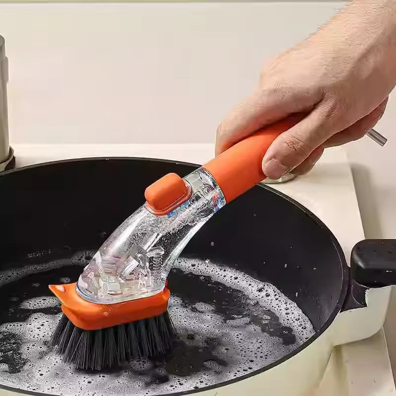 Soap Dispensing Dish Brush with Handle