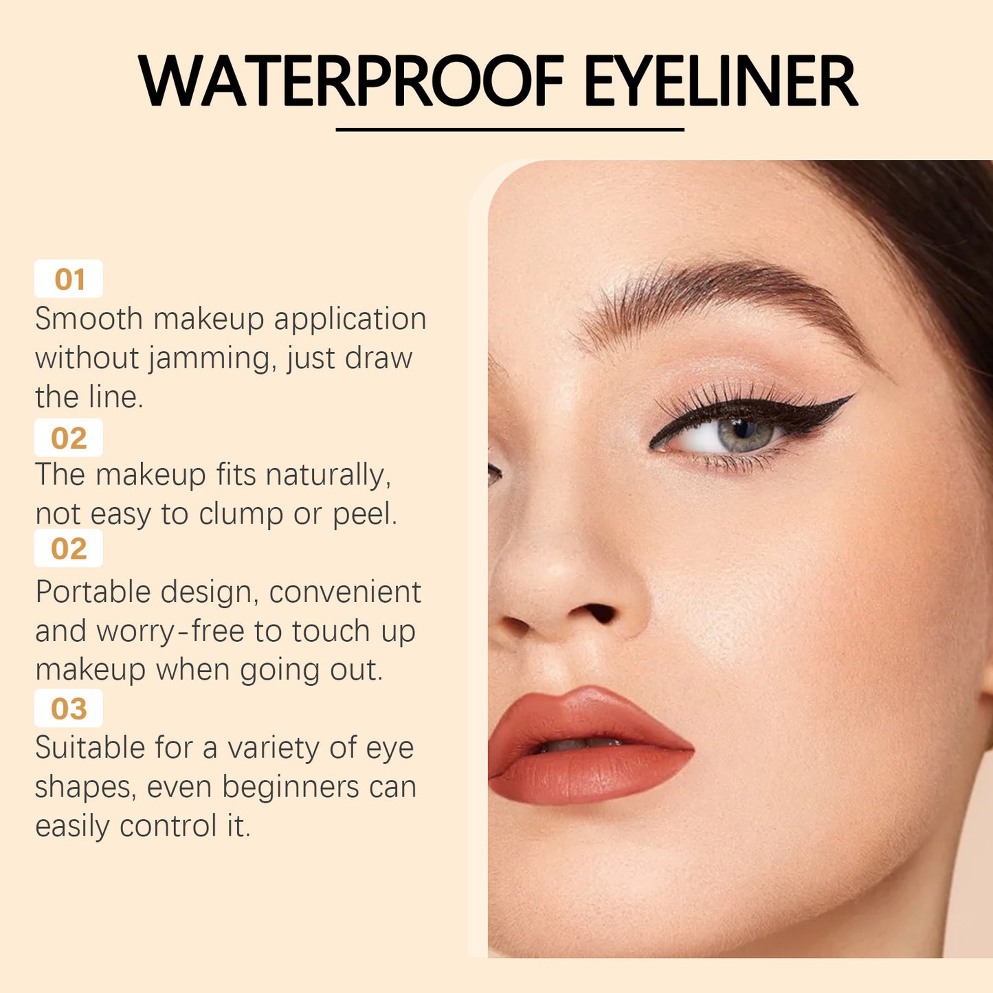 🔥Last Day 🤎🖤24HR Waterproof Eyeliner🖊-- High Color Rendering