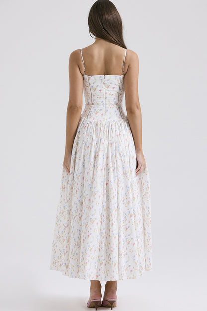 Elegant Strapless Floral Dress👗